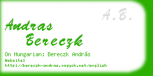 andras bereczk business card